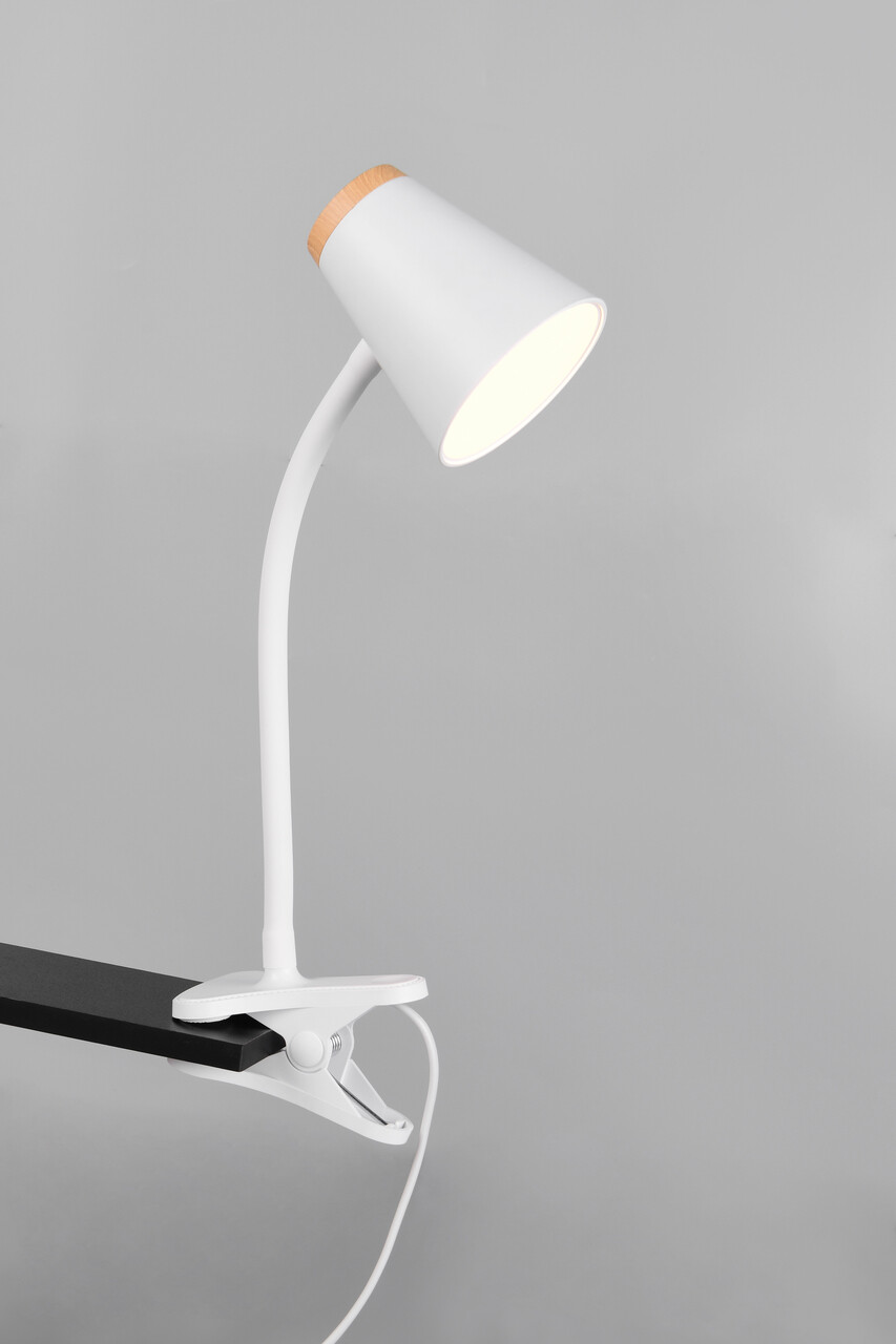 Lampa de masa Pongo, RL, 9.5x33 cm, 4.5W, 1x SMD, plastic, alb/natur - imagine 4